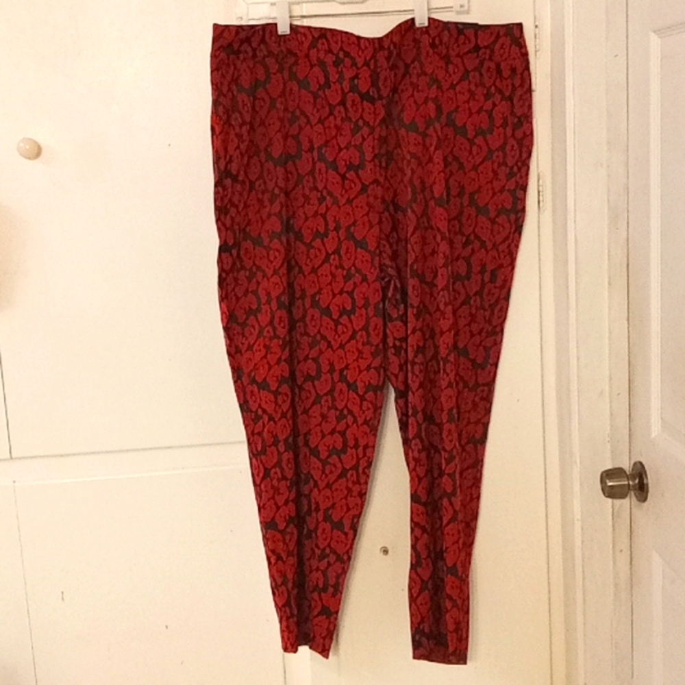 Brand new with tag Lane Bryant Lena Red Black Animal Print Dress Pants size 26